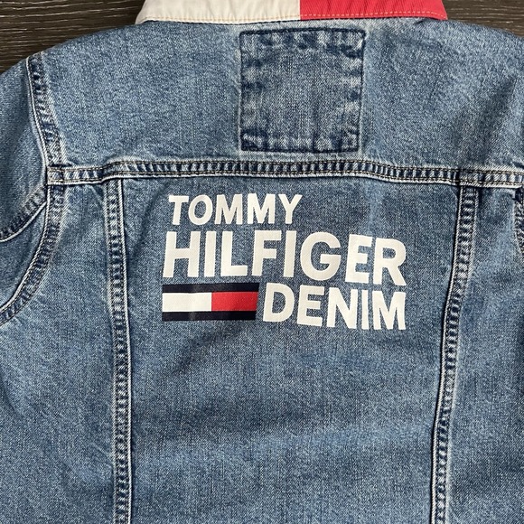 TOMMY HILFIGER Vintage Womens Small 90s Y2K Denim Jean Trucker Jacket Western - Picture 3 of 12